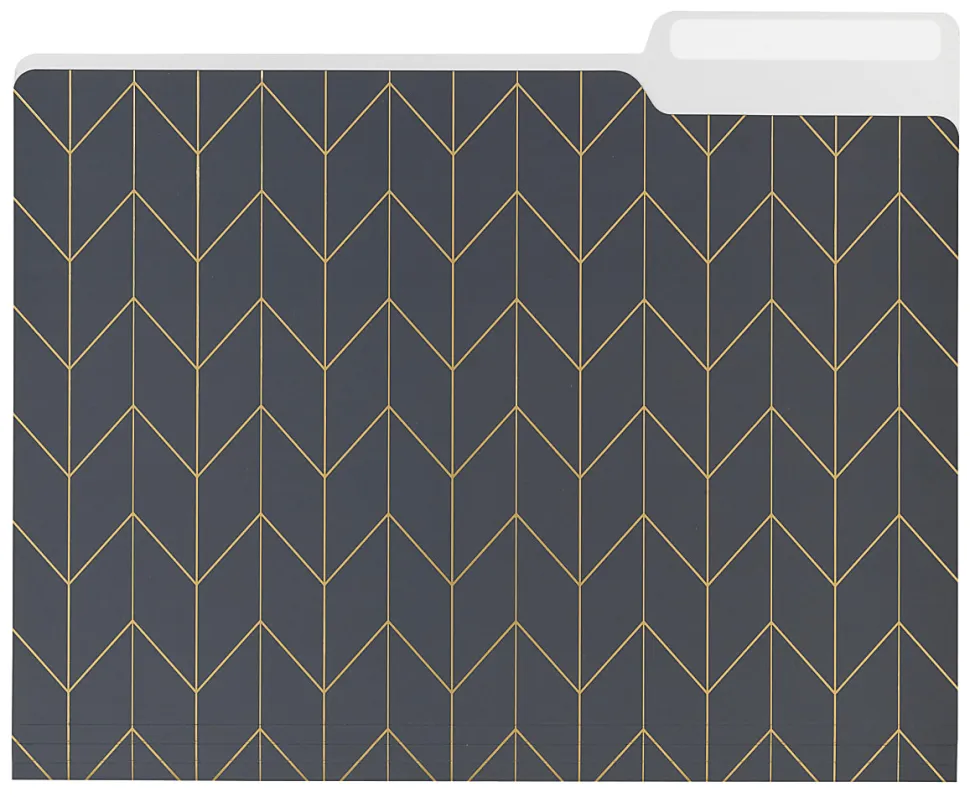 Office Depot® Brand Project Folder, Letter Size, 1-1/4" Expansion, Blue Geometric, Set Of 1 Project Folder With 6 File Folders