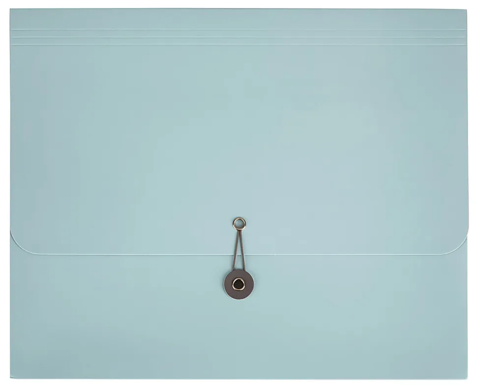 Office Depot® Brand Project Folder, Letter Size, 1-1/4" Expansion, Blue Geometric, Set Of 1 Project Folder With 6 File Folders