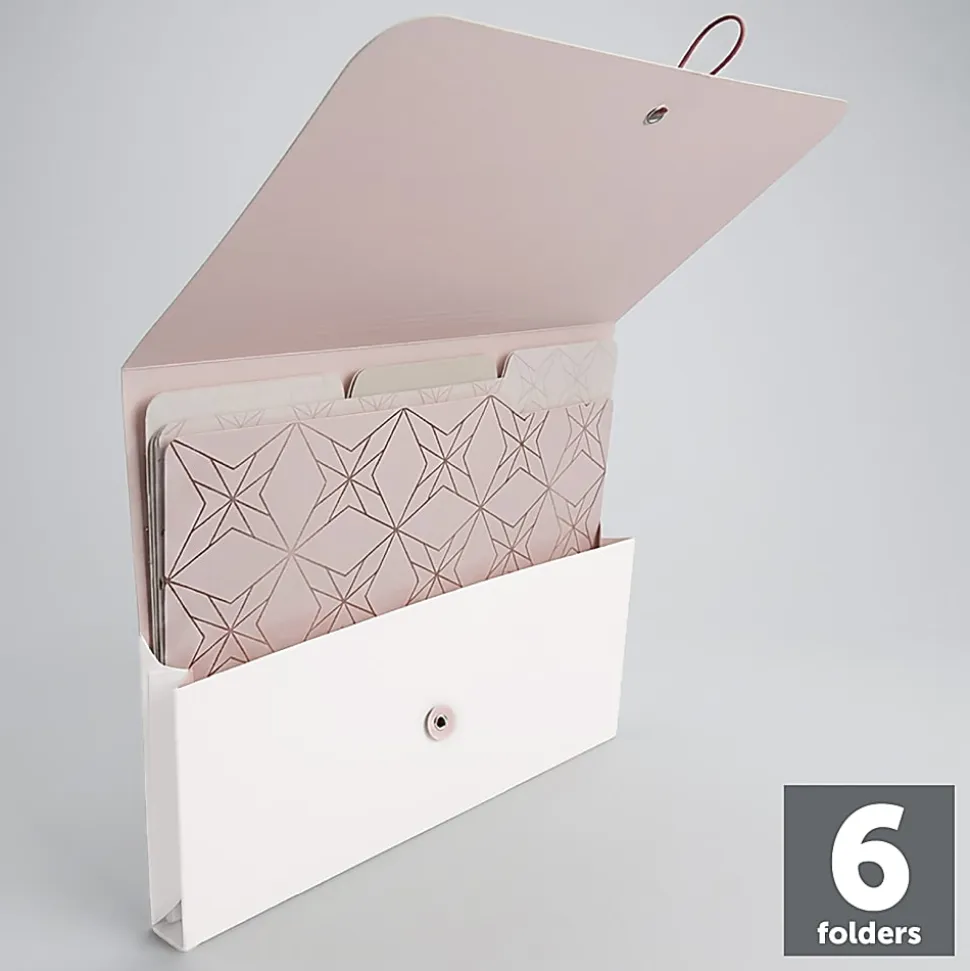 Office Depot® Brand Project Folder, Letter Size, 1-1/4" Expansion, Rose Geometric, Total Qty 1