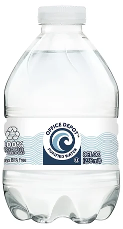 Office Depot® Brand Purified Water, 8 Oz, Case Of 24 Bottles