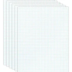 Office Depot® Brand Quadrille Pads, 4 x 4 Squares/Inch, 50 Sheets, White, Pack Of 6