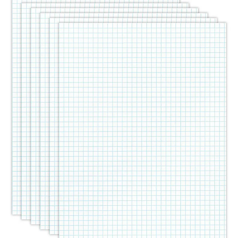 Office Depot® Brand Quadrille Pads, 4 x 4 Squares/Inch, 50 Sheets, White, Pack Of 6