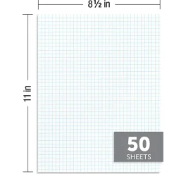 Office Depot® Brand Quadrille Pads, 4 x 4 Squares/Inch, 50 Sheets, White, Pack Of 6