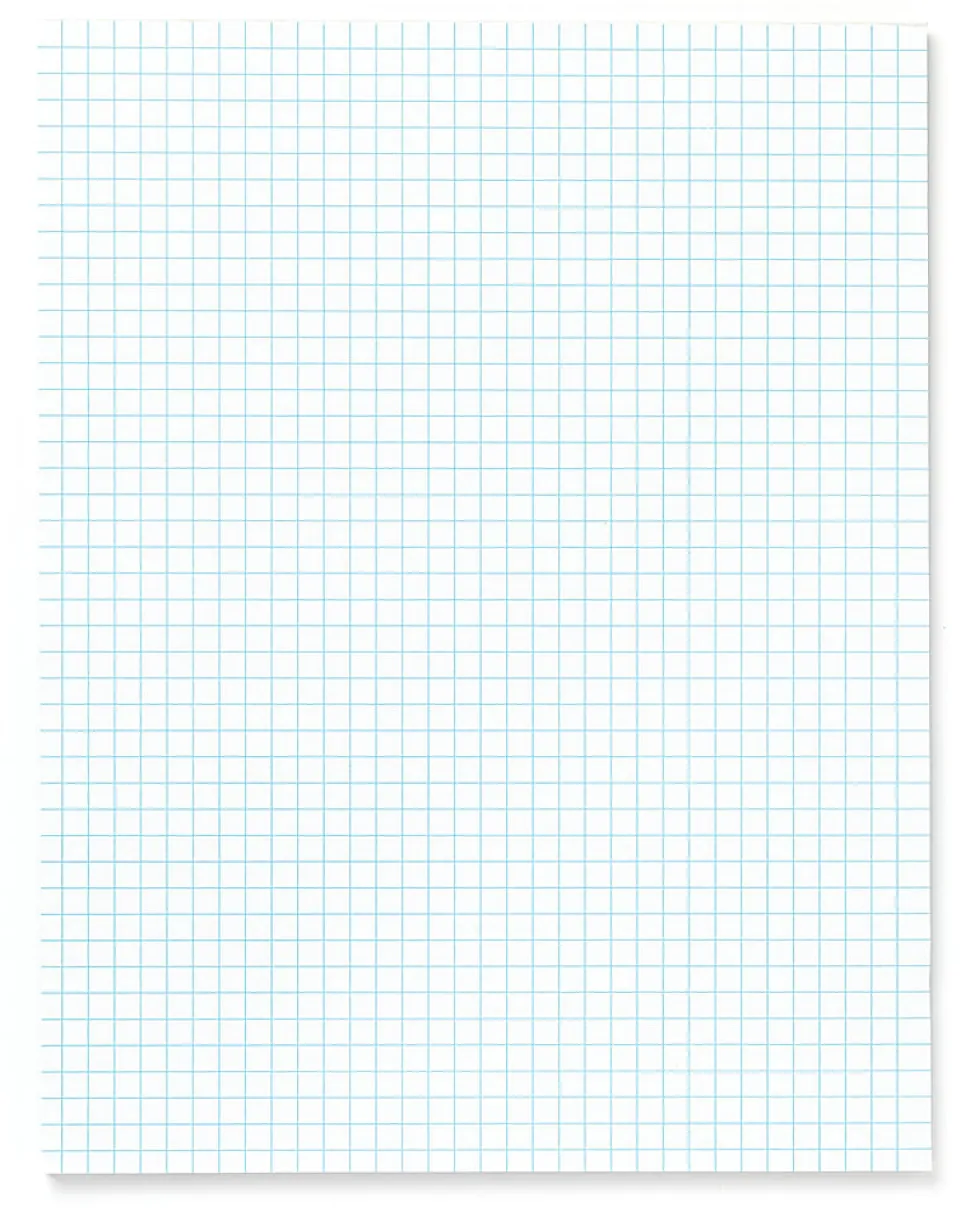 Office Depot® Brand Quadrille Pads, 4 x 4 Squares/Inch, 50 Sheets, White, Pack Of 6