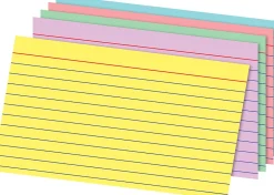 Office Depot® Brand Rainbow Index Cards, Ruled, 5" x 8", Assorted Colors, Pack Of 100