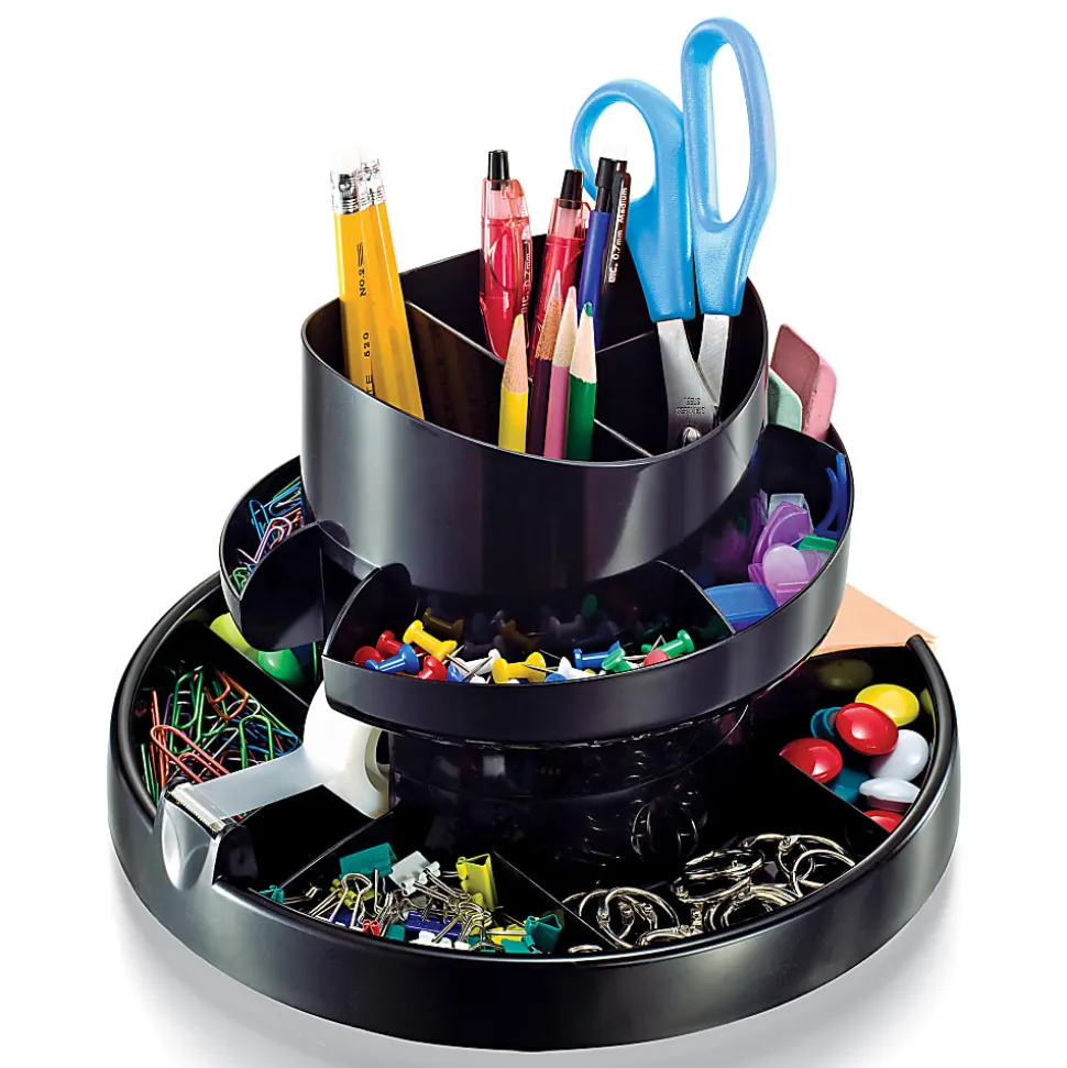 Office Depot® Brand 30% Recycled Deluxe Rotary Organizer, Black