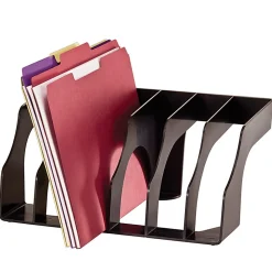 Office Depot® Brand 30% Recycled Super 2-Way Sorter, 6 1/8"H x 13 1/4"W x 8 1/4"D, Black
