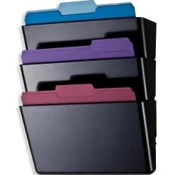 Office Depot® Brand 30% Recycled Wall Files, Letter Size, Black, Pack Of 3