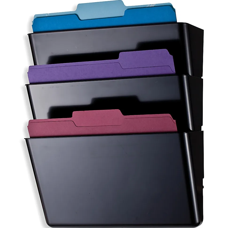 Office Depot® Brand 30% Recycled Wall Files, Letter Size, Black, Pack Of 3