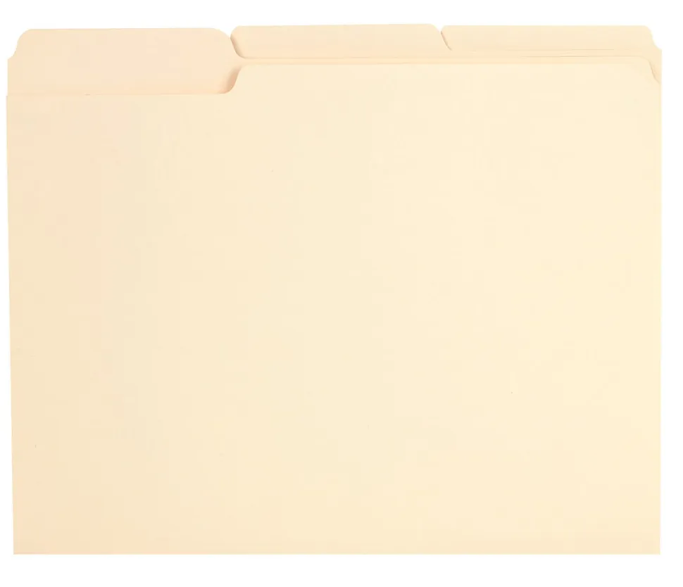 Office Depot® Brand Reinforced File Folders, 1/3-Cut Tabs, Legal Size, Manila, Box Of 100