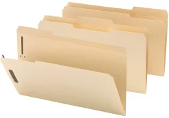 Office DepotĀ® Brand Reinforced Manila Folder With 2 Embossed Fasteners, 1/3-Cut Tabs, Legal Size, Box Of 50