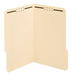 Office Depot® Brand Reinforced Manila Folder With 2 Embossed Fasteners, 1/3-Cut Tabs, Legal Size, Box Of 50