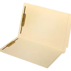 Office DepotĀ® Brand Reinforced End-Tab Fastener Folders, Legal Size, Manila, Pack Of 50 Folders