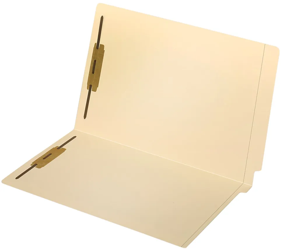 Office Depot® Brand Reinforced End-Tab Fastener Folders, Legal Size, Manila, Pack Of 50 Folders