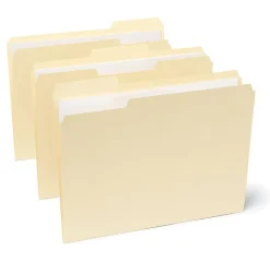 Office DepotĀ® Brand Reinforced File Folders, 1/3-Cut Tabs, Letter Size, Manila, Box Of 100