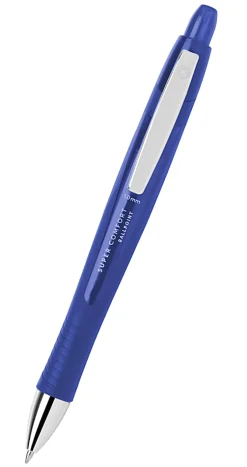 Office Depot® Brand Retractable Ballpoint Pens With Grip, Medium Point, 1.0 mm, Blue Barrel, Blue Ink, Pack Of 6