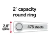 Office Depot® Brand 3-Ring Durable View Binder, 2" Round Rings, Jeweler Blue