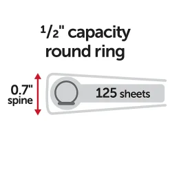 Office Depot® Brand 3-Ring Durable View Binder, 1/2" Round Rings, Red