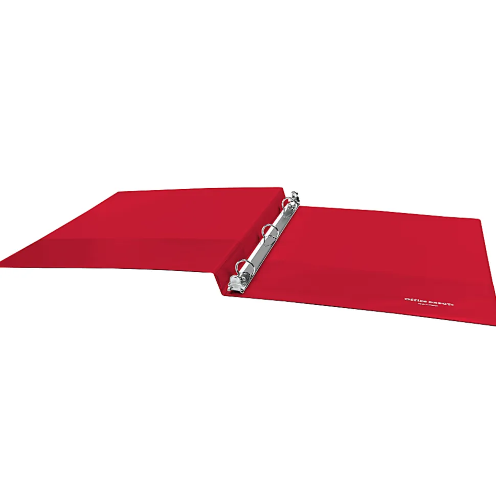 Office Depot® Brand 3-Ring Durable View Binder, 1/2" Round Rings, Red