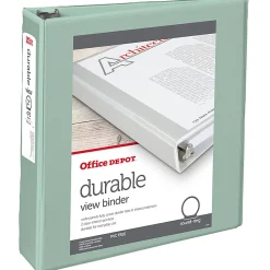 Office Depot® Brand 3-Ring Durable View Binder, 2" Round Rings, Sage