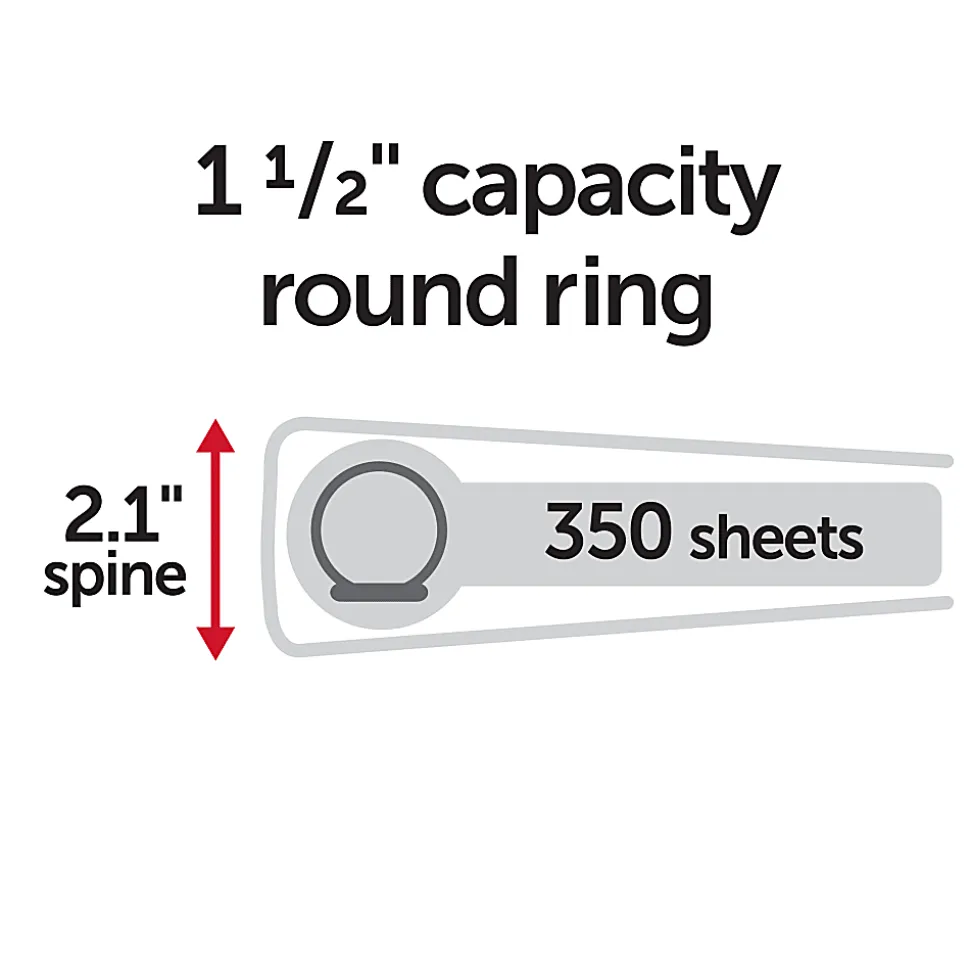 Office Depot® Brand 3-Ring Durable View Binder, 1-1/2" Round Rings, Baby Blue