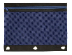 Office Depot® Brand 3-Ring Mesh Pencil Pouch, 8" x 10-1/4", Blue