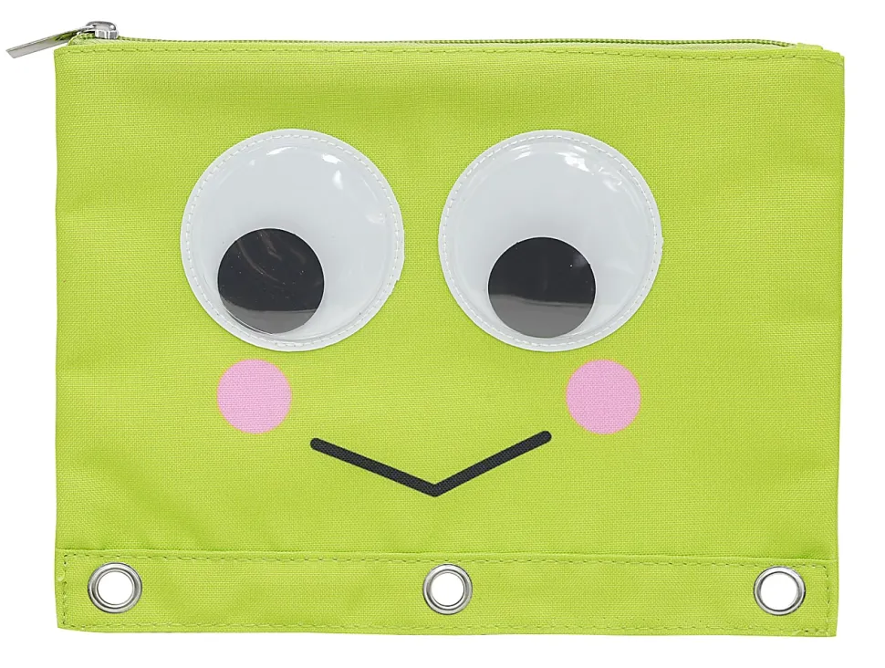 Office Depot® Brand 3-Ring Pencil Pouch, 7-1/2" x 10", Green Frog