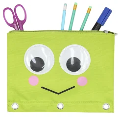 Office Depot® Brand 3-Ring Pencil Pouch, 7-1/2" x 10", Green Frog