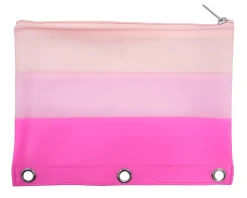 Office Depot® Brand 3-Ring Pencil Pouch, 7" x 9-13/20", Soft-Touch Jelly, Pink