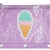 Office Depot® Brand 3-Ring Puffer Pencil Pouch, 7-7/8" x 10", Purple/Ice Cream
