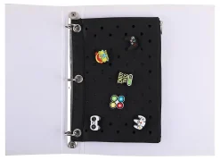 Office Depot® Brand 3-Ring Silicone Pencil Pouch With Charms, 7" x 9-13/16", Black