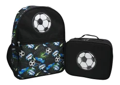 Office DepotĀ® Brand School Backpack and Lunch Box Set, Soccer