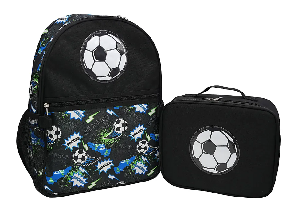 Office Depot® Brand School Backpack and Lunch Box Set, Soccer