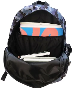 Office DepotĀ® Brand School Backpack and Lunch Box Set, Gray Camouflage