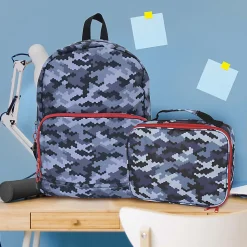 Office Depot® Brand School Backpack and Lunch Box Set, Gray Camouflage
