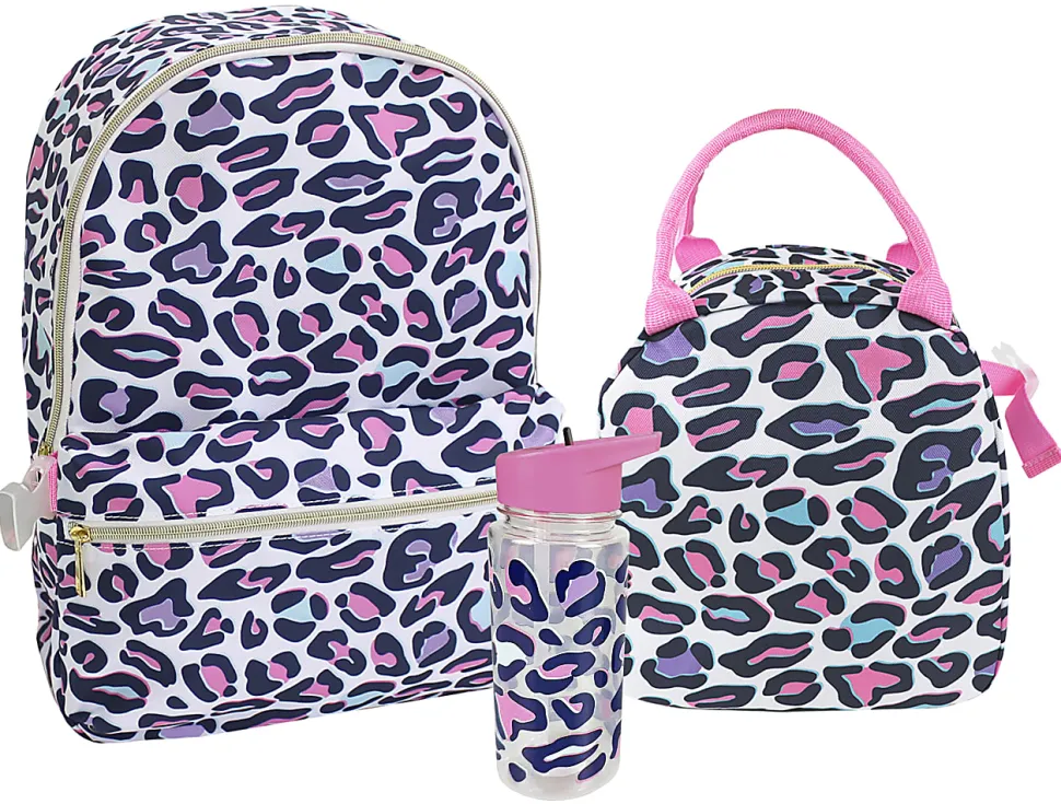 Office Depot® Brand School Backpack and Lunch Box Set With Water Bottle, Multicolor Animal Print