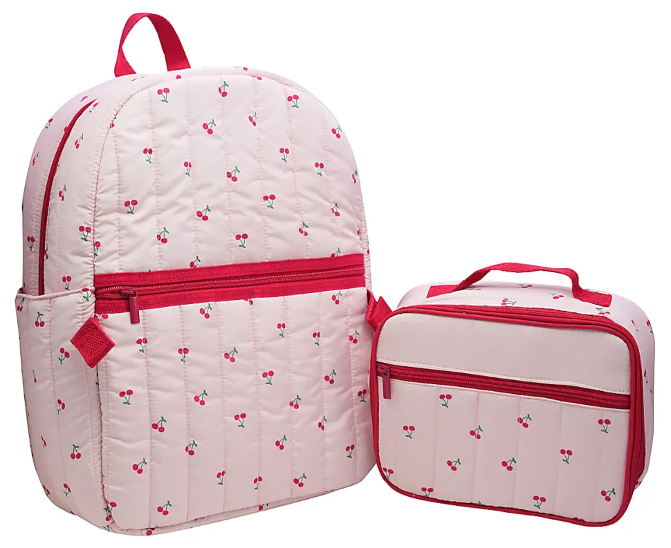 Office Depot® Brand School Backpack and Lunch Box Set, Cherries