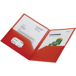 Office Depot® Brand School-Grade 2-Pocket Poly Folder, Letter Size, Red