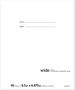 Office DepotĀ® Brand Schoolmate Composition Book, 6-7/8" x 8-1/2", Wide Ruled, 40 Sheets