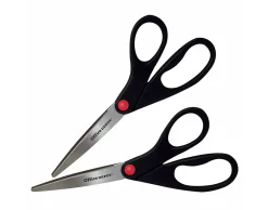Office Depot® Brand Scissors, 8", Straight, Black, Pack Of 2
