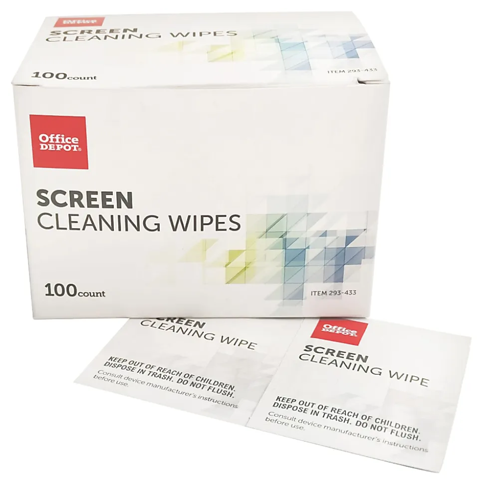 Office Depot® Brand Screen Individually Wrapped Cleaning Wipes, Box Of 100