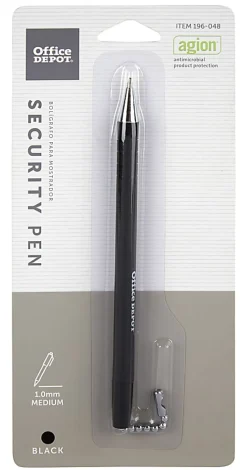 Office Depot® Brand Security Counter Pen With Antimicrobial Protection, Refill, Medium Point, 1.0 mm, Black Ink