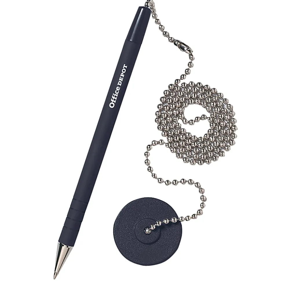 Office Depot® Brand Security Counter Pen With Antimicrobial Protection, Medium Point, 1.0 mm, Black Ink
