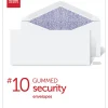 Office Depot® Brand #10 Security Envelopes, 4-1/8" x 9-1/2", Gummed Seal, White, Box Of 500