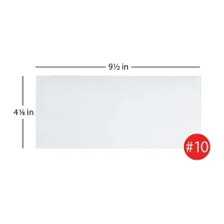 Office Depot® Brand #10 Security Envelopes, 4-1/8" x 9-1/2", Gummed Heat Resistant Seal, White, Box Of 100