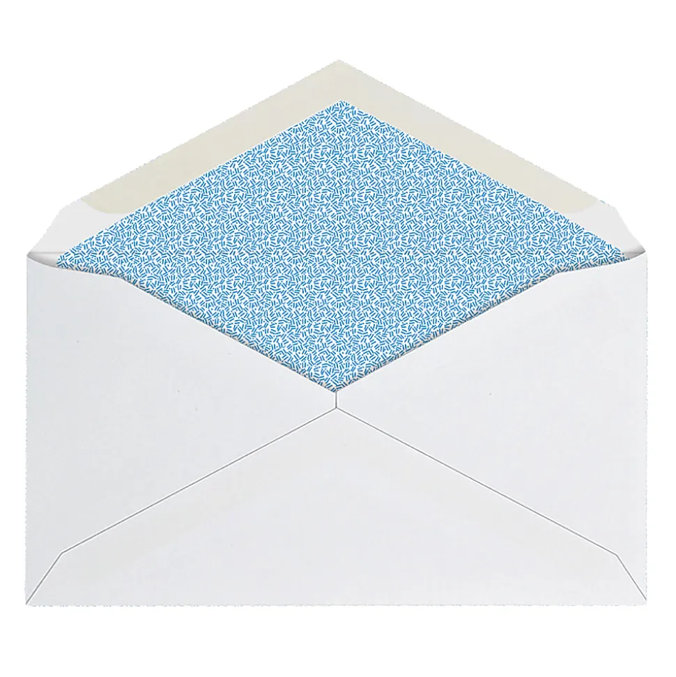 Office Depot® Brand #6 3/4 Security Envelopes, 3-5/8" x 6-1/2", Gummed Seal, White, Box Of 500