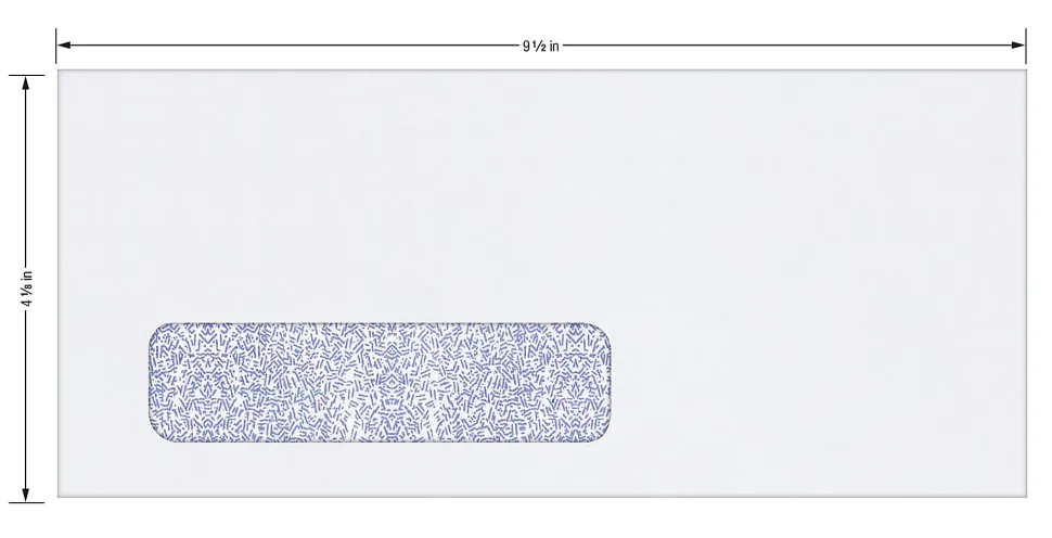 Office Depot® Brand #10 Security Envelopes, Left Window, 4-1/8" x 9-1/2", Gummed Seal, White, Box Of 500