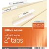 Office Depot® Brand Self-Adhesive Tabs With Printable Inserts, 2", Clear, Pack Of 25