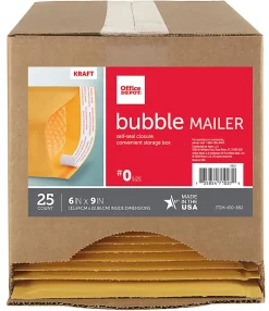 Office Depot® Brand Self-Sealing Bubble Mailers, Size 0, 6