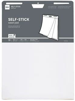 Office Depot® Brand Self-Stick Easel Pad, 25" x 30", 30 Sheets, 30% Recycled, White, 21509